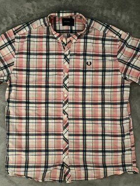 Fred Perry Button-Down Short Sleeve. XL Slim Fit. Authentic Fred Perry.
